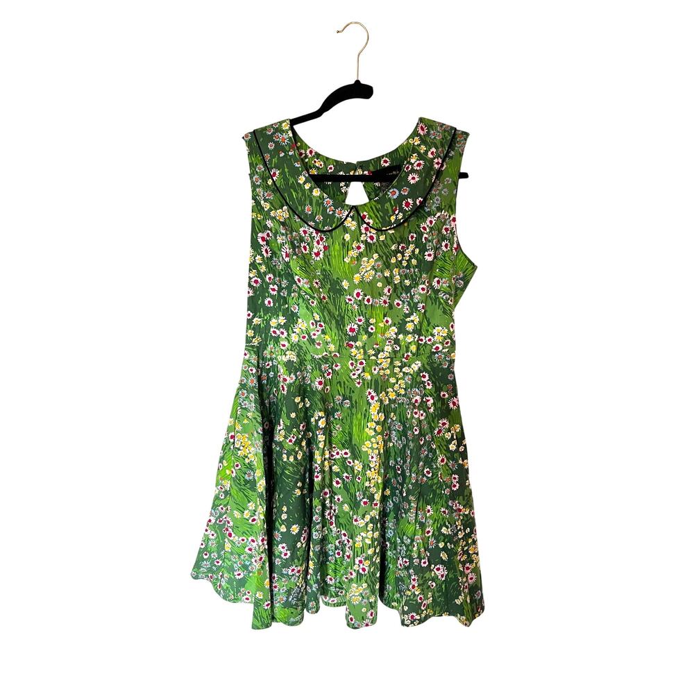 NWT Nooworks Meadow Print Peter Pan Collar Skater Style Dress SZ 1XL